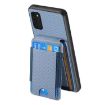 Samsung Galaxy A41 Carbon Fiber Vertical Flip Wallet Stand Phone Case Blue - 3