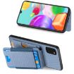 Samsung Galaxy A41 Carbon Fiber Vertical Flip Wallet Stand Phone Case Blue - 5