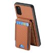 Samsung Galaxy A41 Carbon Fiber Vertical Flip Wallet Stand Phone Case - Brown - 3