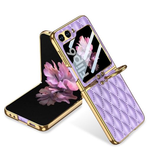 Samsung Galaxy Z Flip6 GKK Diamond Texture PU Phone Case (Purple) - 1