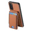 Samsung Galaxy A21s Carbon Fiber Vertical Flip Wallet Stand Phone Case - Brown - 3