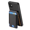 Samsung Galaxy A22 5G Carbon Fiber Wallet Stand Case - 3