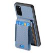Samsung Galaxy S9 Carbon Fiber Vertical Flip Wallet Stand Phone Case Blue - 3