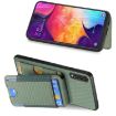 Samsung Galaxy A70/A70s Carbon Fiber Wallet Stand Phone Case Green - 5