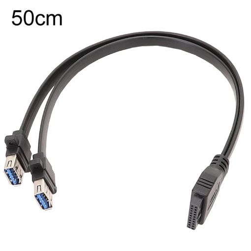 50cm Motherboard USB3.0 Panel Cable Front 19Pin To Dual-Port A Female Data - 1