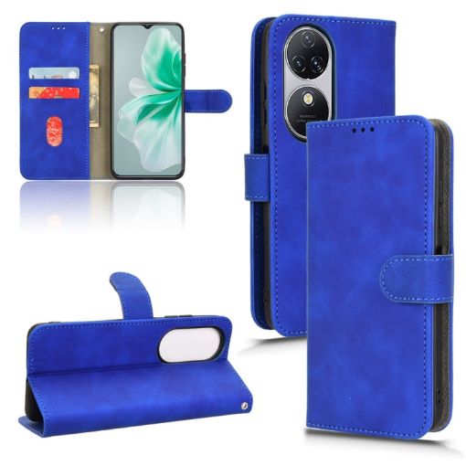 Oukitel C38 Blue Leather Phone Case - Magnetic Flip Design - 1