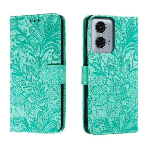 Motorola Moto G24 Power Green Leather Phone Case - 1