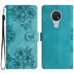 Nokia 6.2/7.2 Cherry Blossom Butterfly PU Phone Case - Green - 1