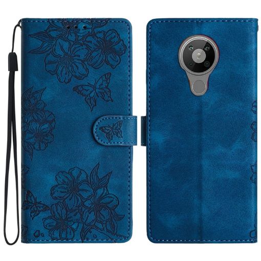 Nokia 5.4 Cherry Blossom Butterfly Phone Case - Blue - 1