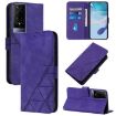 TCL 50 XE 5G Crossbody 3D Embossed Flip Leather Phone Case (Purple) - 1