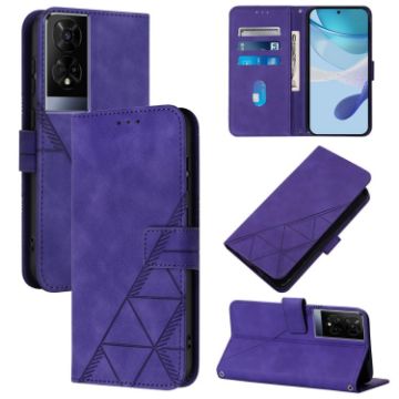 TCL 50 XE 5G Crossbody 3D Embossed Flip Leather Phone Case (Purple) - 1