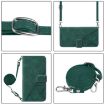 TCL 50 XE 5G Green Leather Phone Case - 3D Embossed Flip Crossbody - 3
