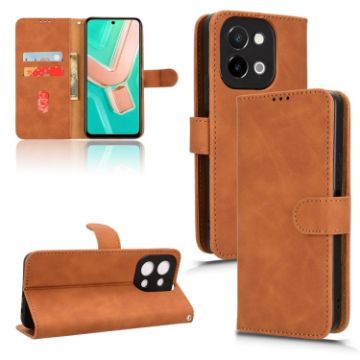 Vivo Y28 4G Brown Leather Phone Case - Magnetic Flip Design - 1
