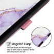 ZTE Blade A73 5G PT003 Marble Pattern Flip Leather Phone Case - White Purple - 4