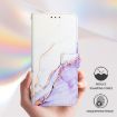 ZTE Blade A73 5G PT003 Marble Pattern Flip Leather Phone Case - White Purple - 5