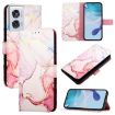 Motorola Edge 50 Fusion PT003 Marble Pattern Flip Leather Phone Case - Rose Gold - 1