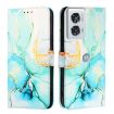 Motorola Edge 50 Fusion PT003 Green Marble Pattern Flip Leather Phone Case - 2