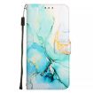 Motorola Edge 50 Fusion PT003 Green Marble Pattern Flip Leather Phone Case - 3