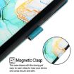 Motorola Edge 50 Fusion PT003 Green Marble Pattern Flip Leather Phone Case - 4