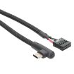 60cm Motherboard USB 9Pin To Type-C Elbow Data Cable - Black - 3
