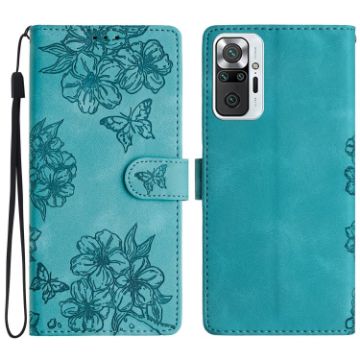 Xiaomi Redmi Note 10 Pro Max Phone Case - Cherry Blossom Butterfly Design (Green) - 1