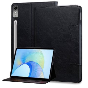 Lenovo Tab P12 Cat Buckle Leather Tablet Case - Black - 1