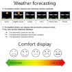 Color Screen Temperature Humidity Meter Projection Clock - UK Plug - 5