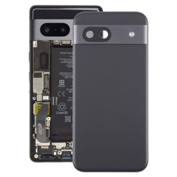 Google Pixel 8a Battery Back Cover with Camera Lens Cover - Black - 1