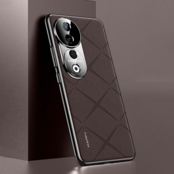 Brown Leather PC Phone Case for vivo S19 Pro - 1