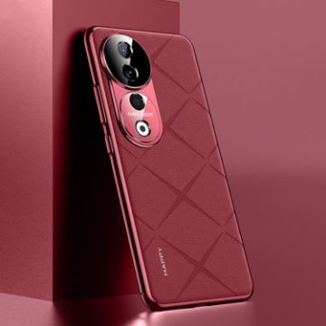 Vivo S19 Pro Plain Leather PC Phone Case - Wine Red - 1