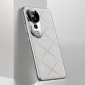 White Leather PC Phone Case for vivo S19 Pro - 1