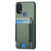 Motorola Moto E20/E30 Carbon Fiber Wallet Stand Case - Green - 2
