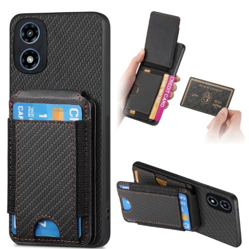 Motorola Moto G Play 2024 4G Carbon Fiber Wallet Stand Case - 1