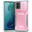 Motorola Moto G 5G 2024 Sliding Camshield Phone Case - Pink/Grey Green - 1
