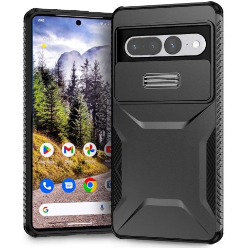 Google Pixel 7 Pro Sliding Camshield Phone Case - Black - 1
