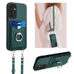 Samsung Galaxy A25 5G Crossbody Rope Ring Card Holder Case Green - 1