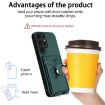 Samsung Galaxy S23 Ultra 5G R20 Crossbody Rope Ring Card Holder Phone Case Green - 3