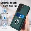 Samsung Galaxy S22 5G R20 Crossbody Rope Ring Card Holder Phone Case Green - 5