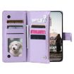 Motorola Moto G85 Glitter Lattice Zipper Wallet Leather Phone Case - Purple - 4