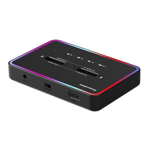 Blueendless RGB Dual NVME or Dual SATA M.2 Hard Drive Base Box - 1