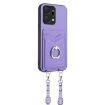 For Honor X7a/Play7T R20 Crossbody Rope Ring Card Holder Phone Case Purple - 2