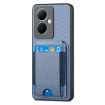Vivo X100 Pro 5G Carbon Fiber Wallet Stand Case - Blue - 2