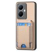 Vivo S16/V27 Carbon Fiber Wallet Stand Phone Case - Khaki - 2