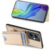 Vivo S16/V27 Carbon Fiber Wallet Stand Phone Case - Khaki - 5