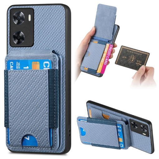 OPPO A57 4G Blue Wallet Stand Phone Case - 1