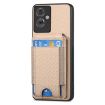 OPPO A72 5G Carbon Fiber Wallet Stand Phone Case - Khaki - 2