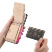 OPPO A72 5G Carbon Fiber Wallet Stand Phone Case - Khaki - 4