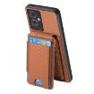 OPPO A72 5G Carbon Fiber Wallet Stand Phone Case - Brown - 3