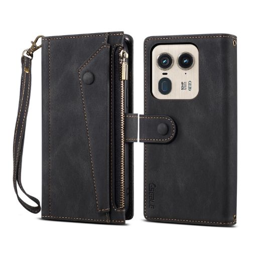 Motorola Edge 50 Ultra ESEBLE Retro Frosted RFID Leather Phone Case - 1