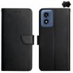 Motorola Moto E14 Genuine Leather Flip Phone Case - Black - 1